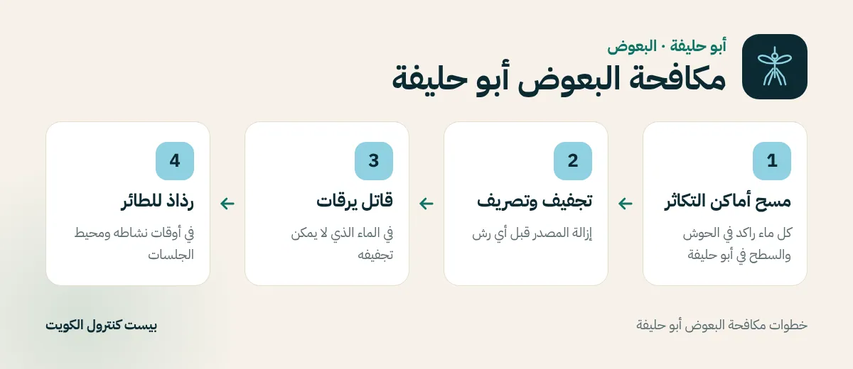 خطوات مكافحة البعوض أبو حليفة