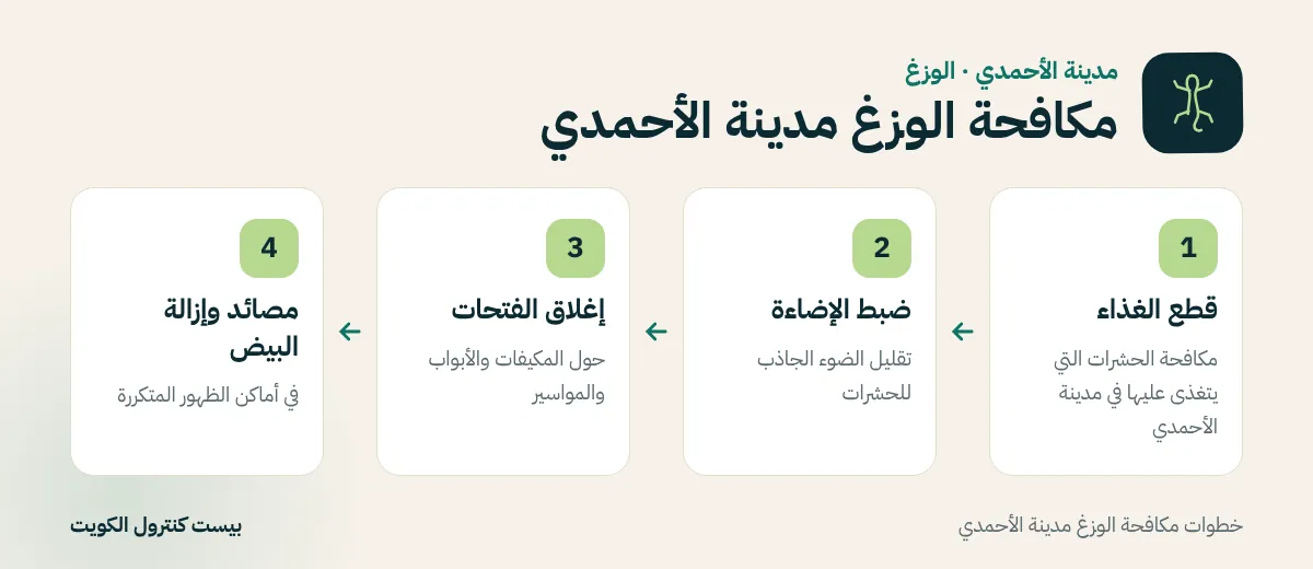 خطوات مكافحة الوزغ مدينة الأحمدي