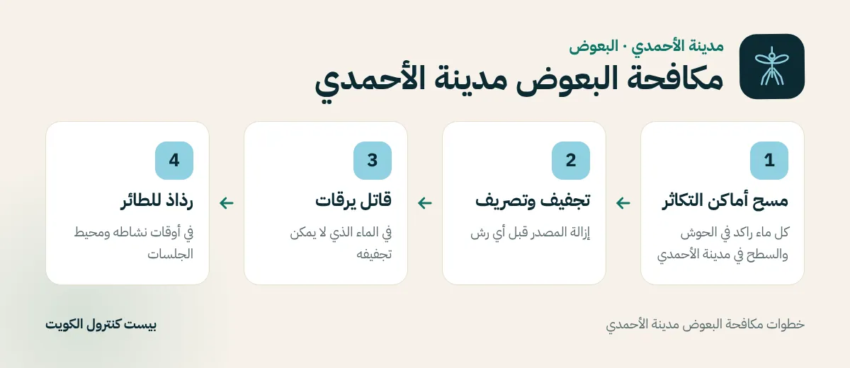 خطوات مكافحة البعوض مدينة الأحمدي