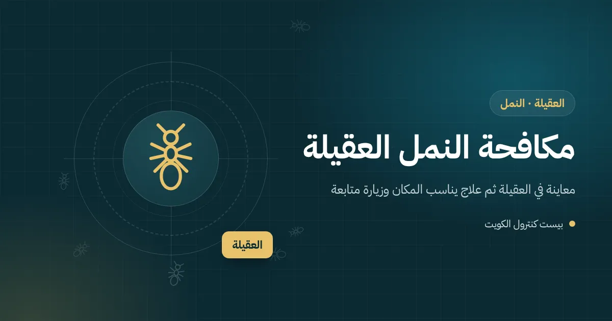 رسم توضيحي لطابور نمل يخرج من بين بلاط إنترلوك في حديقة بيت بالعقيلة