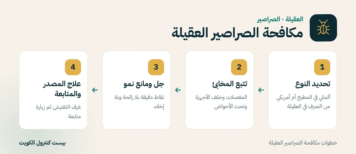 خطوات مكافحة الصراصير العقيلة