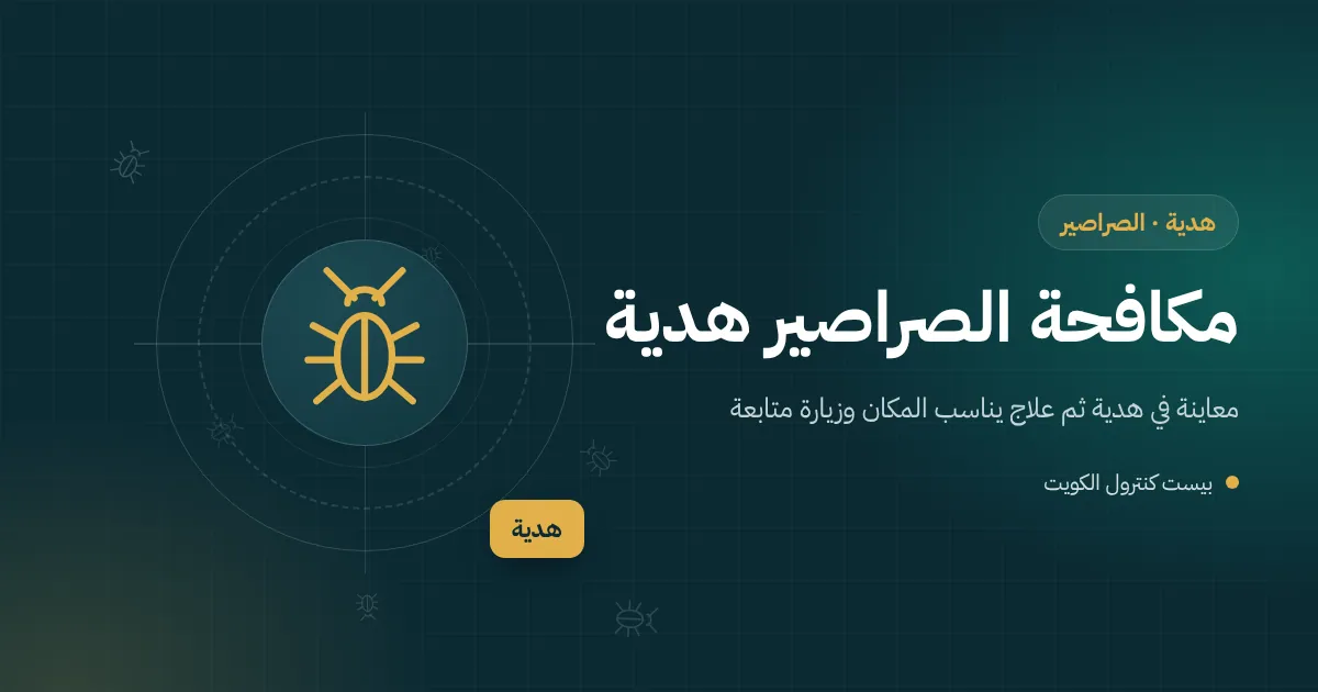 رسم توضيحي لحوش بيت عائلي في هدية وصرصور أمريكي يطل من حافة غطاء تفتيش