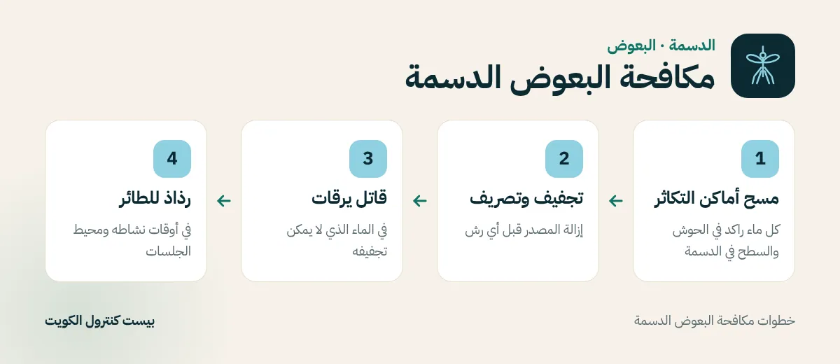 خطوات مكافحة البعوض الدسمة