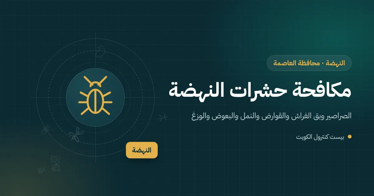 رسم توضيحي لبيت حديث في النهضة بجوار قسيمة فضاء رملية فيها مخلفات وفني يفحص السور من الخارج