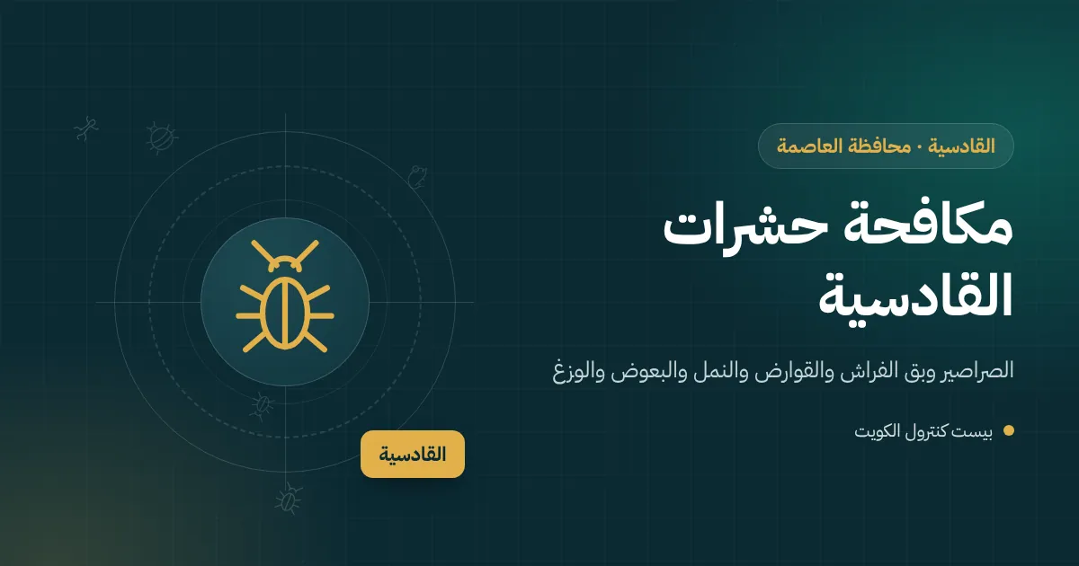رسم توضيحي لمخطط فيلا قديمة في القادسية تظهر في كل غرفة منها حشرة مختلفة