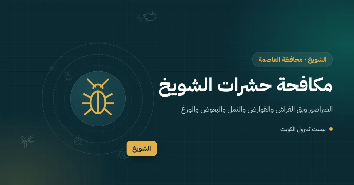 رسم توضيحي لمستودع في الشويخ قرب الميناء مع حاويات ومحطات طعوم على محيطه