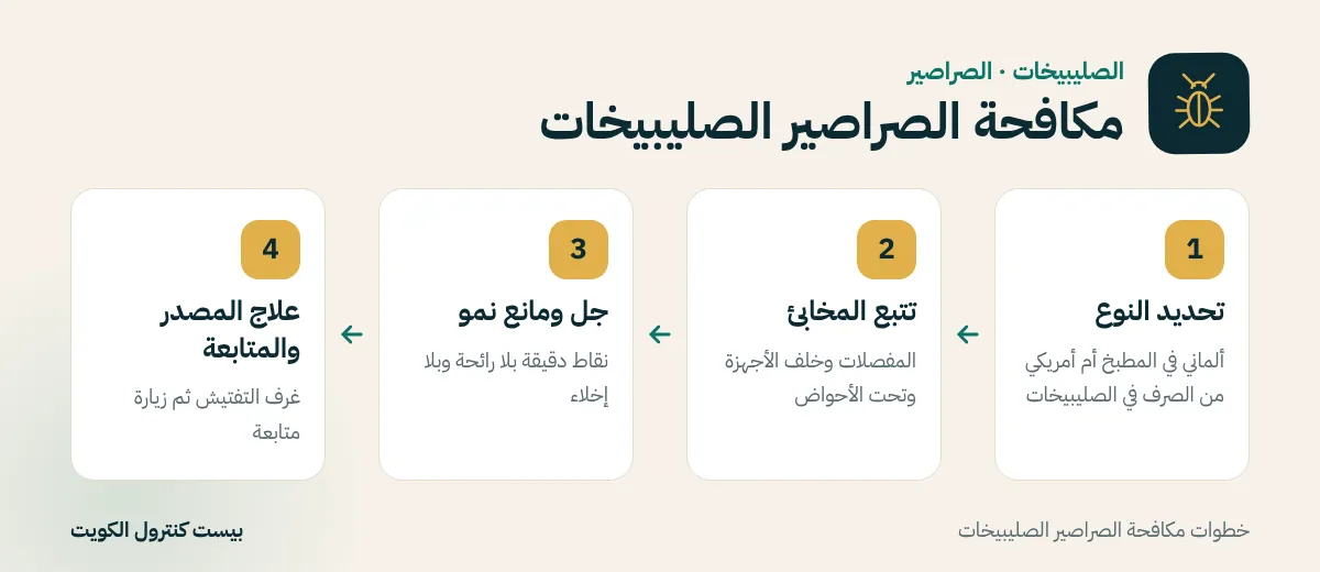 خطوات مكافحة الصراصير الصليبيخات