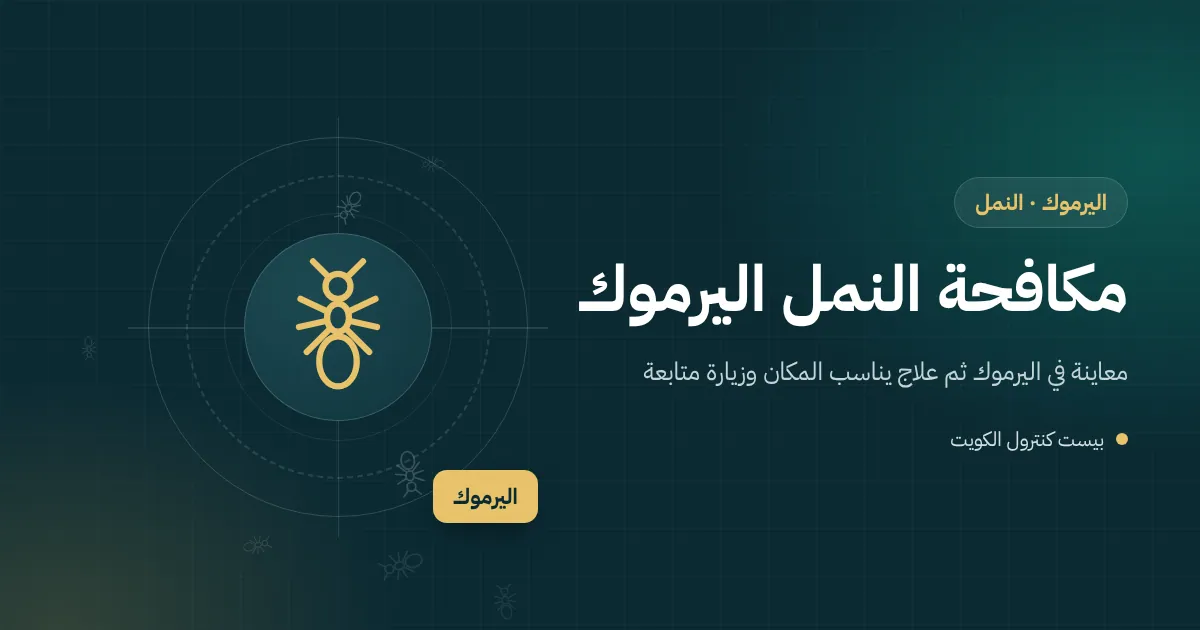 رسم توضيحي لحوش فيلا في اليرموك تخرج من بين بلاطاته طوابير نمل متجهة إلى عتبة المطبخ