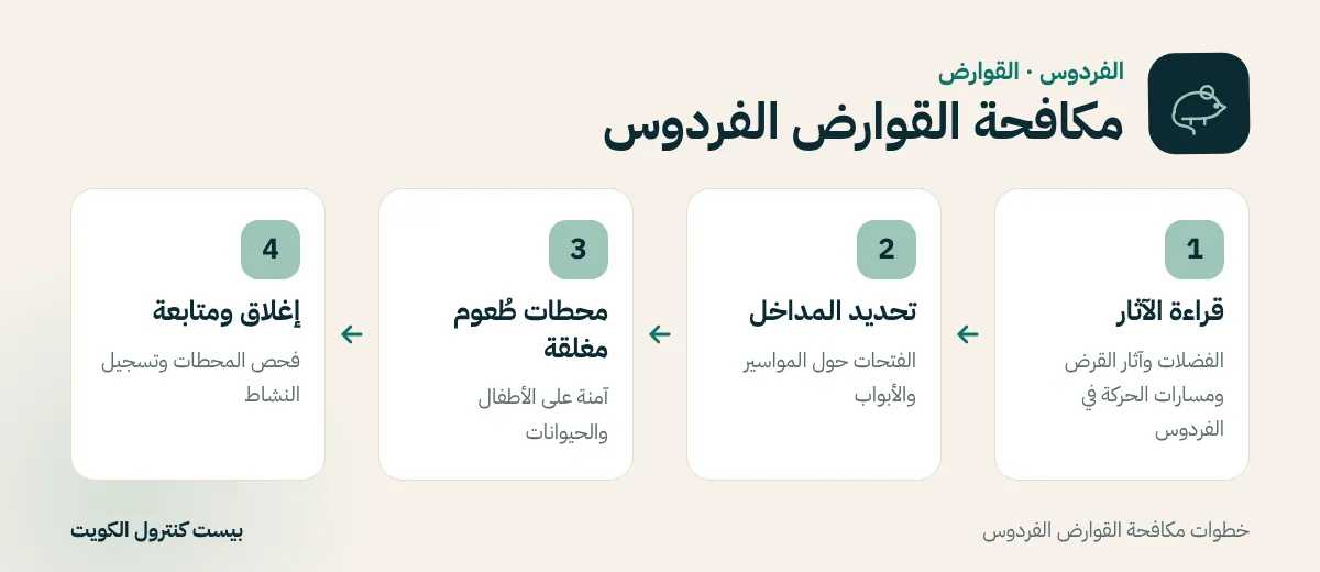 خطوات مكافحة القوارض الفردوس