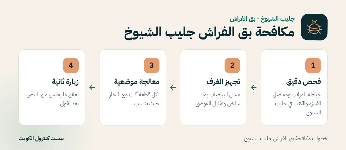 خطوات مكافحة بق الفراش جليب الشيوخ