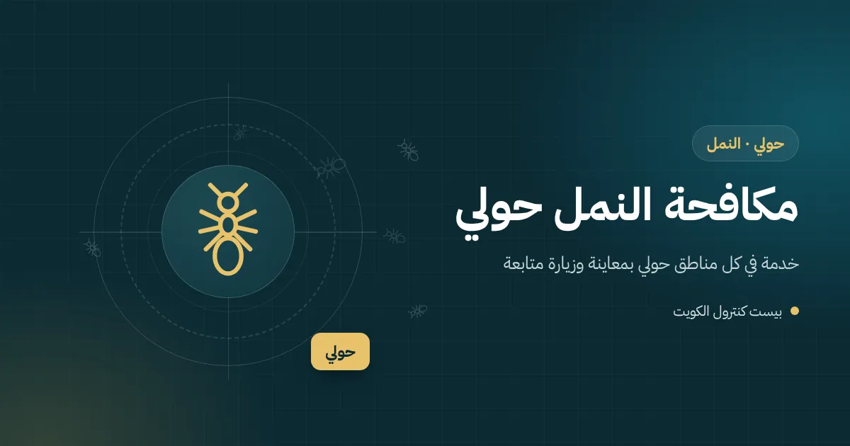 رسم توضيحي لمسار نمل على بلاط حوش فيلا بحديقة في ضاحية سكنية بمحافظة حولي