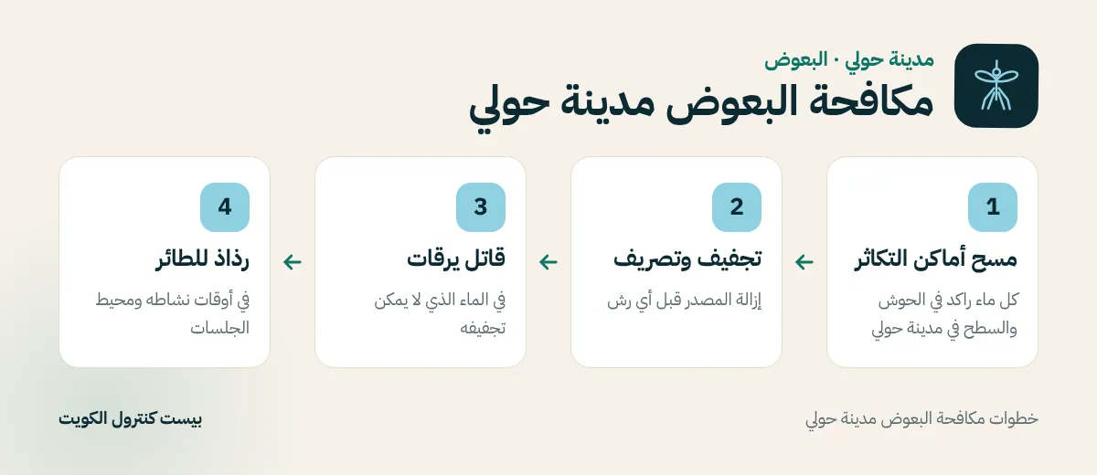 خطوات مكافحة البعوض مدينة حولي