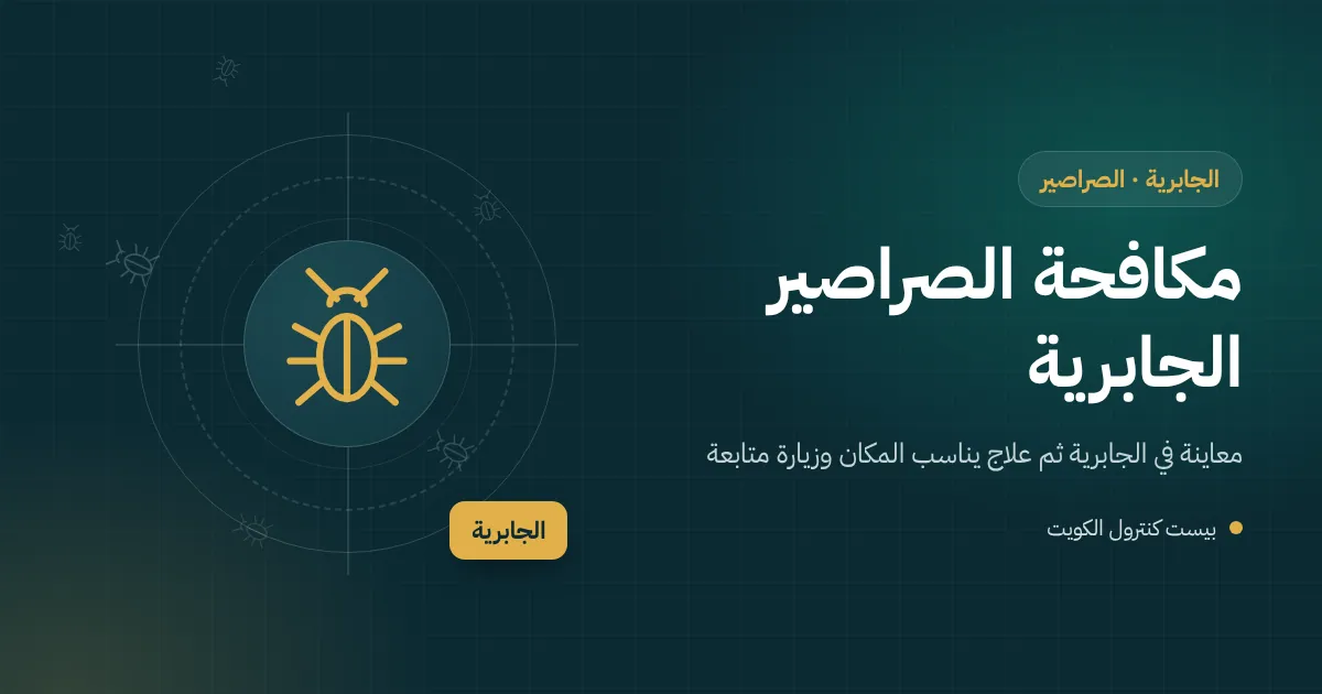 رسم توضيحي لغرفة تفتيش في حوش فيلا بالجابرية مع صرصور وفني مكافحة