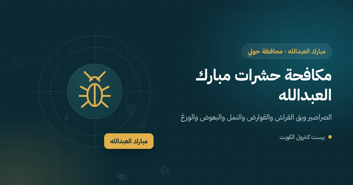 رسم توضيحي لمقطع فيلا عائلية في مبارك العبدالله يظهر السرداب والديوانية والحديقة والسطح مع أيقونات الآفات