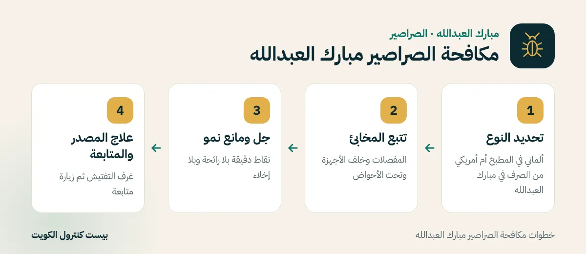 خطوات مكافحة الصراصير مبارك العبدالله