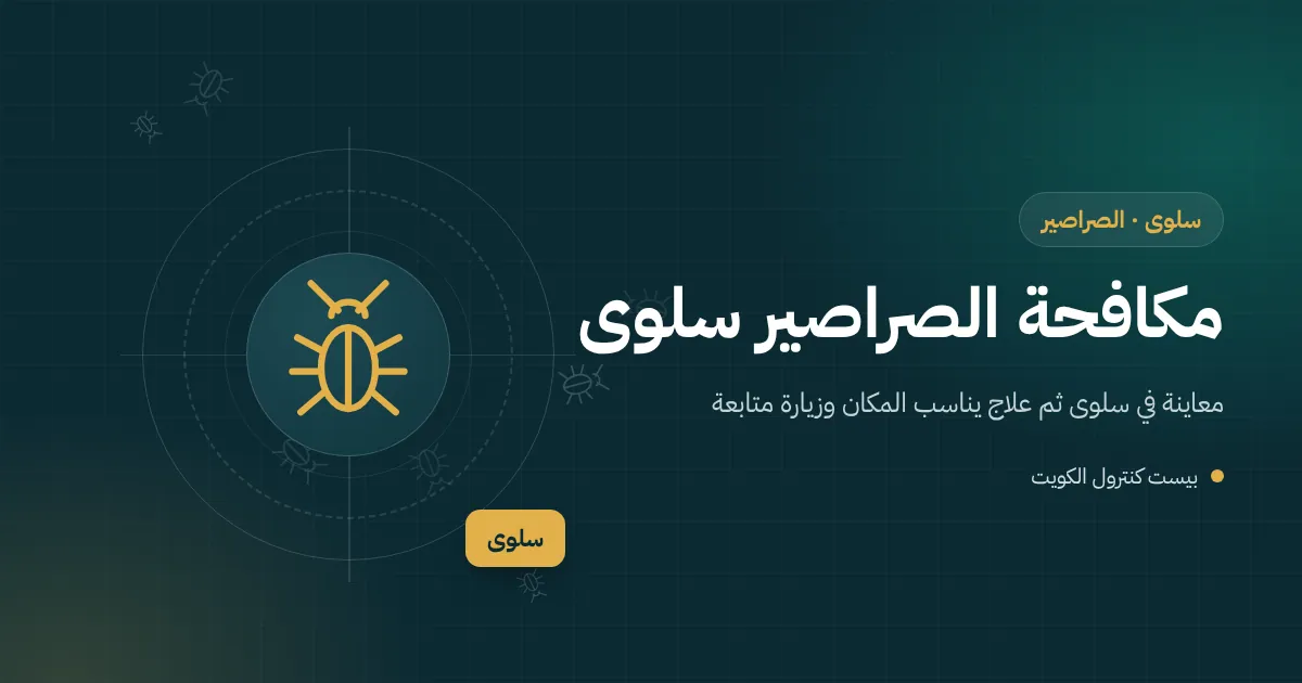 رسم توضيحي لصرصور أمريكي يخرج من غرفة تفتيش في حوش فيلا ساحلية بمنطقة سلوى
