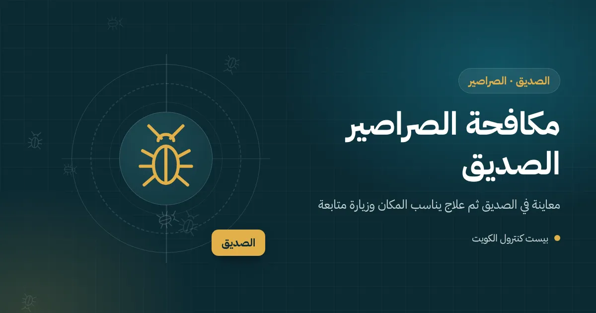 رسم توضيحي لسرداب فيلا في الصديق يظهر غرفة تفتيش داخلية وفني يعالج حولها من الصراصير