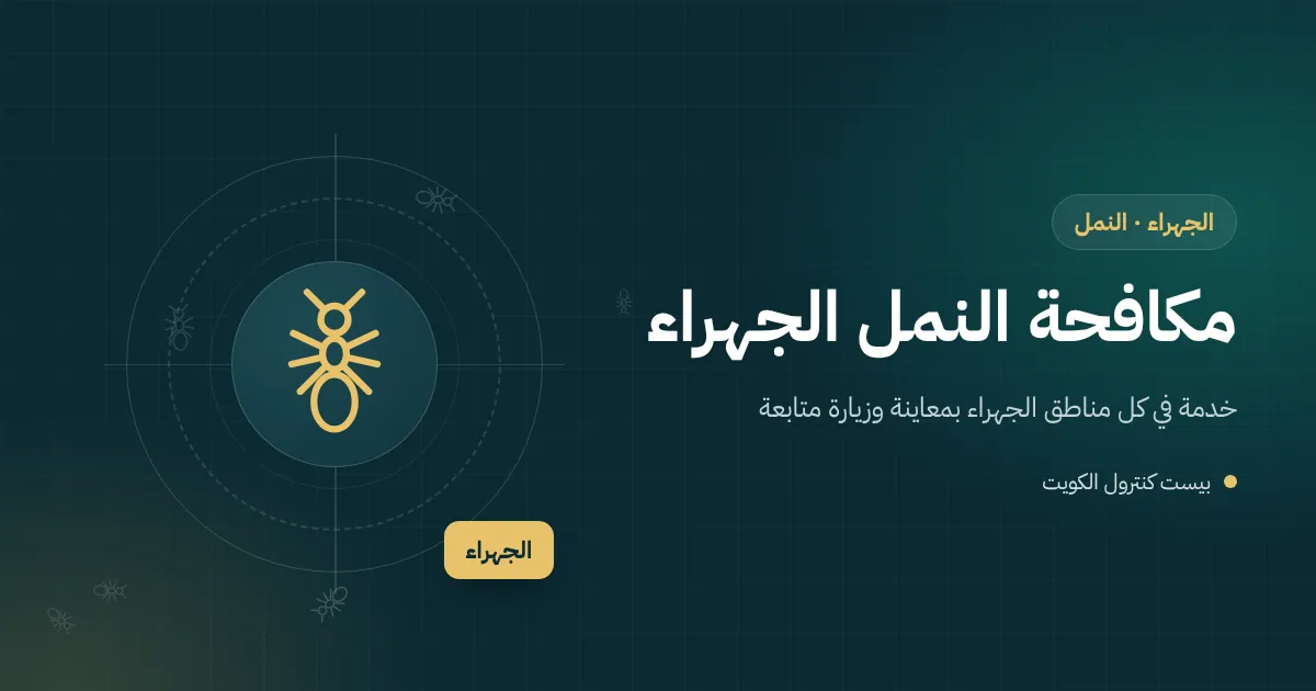 رسم توضيحي لطابور نمل يمتد من حوض زرع في حوش بيت بالجهراء إلى عتبة المطبخ