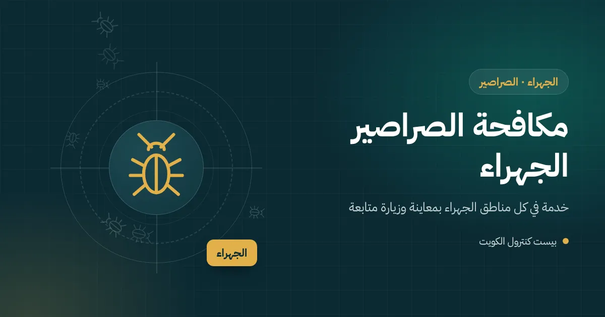 رسم توضيحي لصرصور يخرج من غطاء غرفة تفتيش في حوش بيت بالجهراء وفني يعالج البالوعة