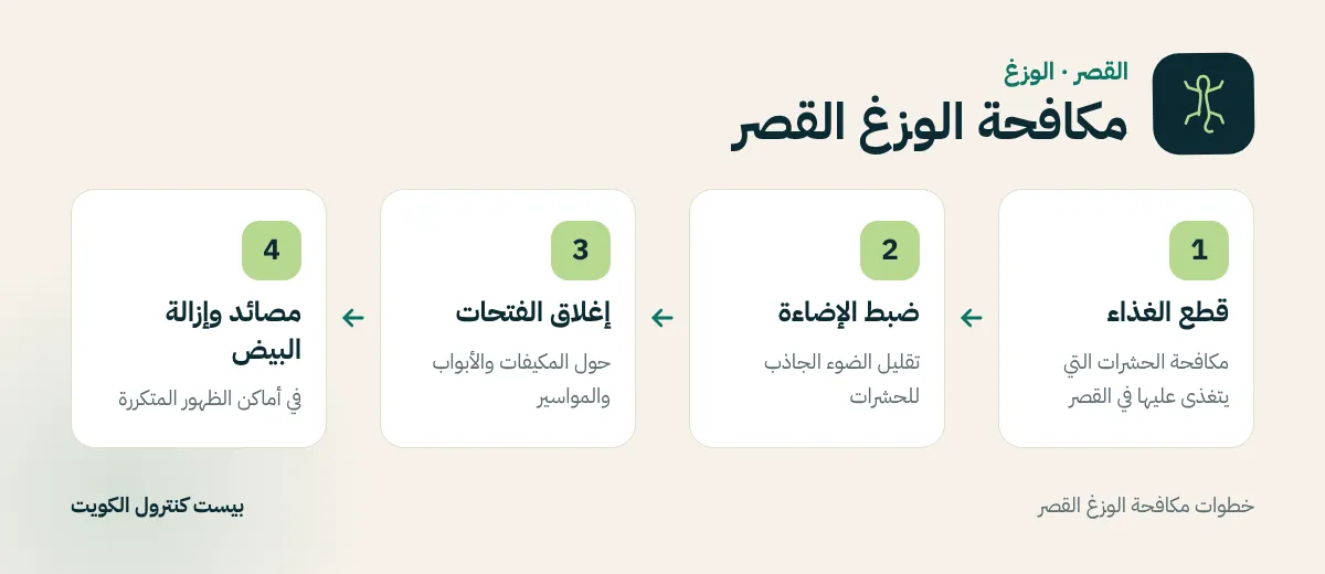 خطوات مكافحة الوزغ القصر
