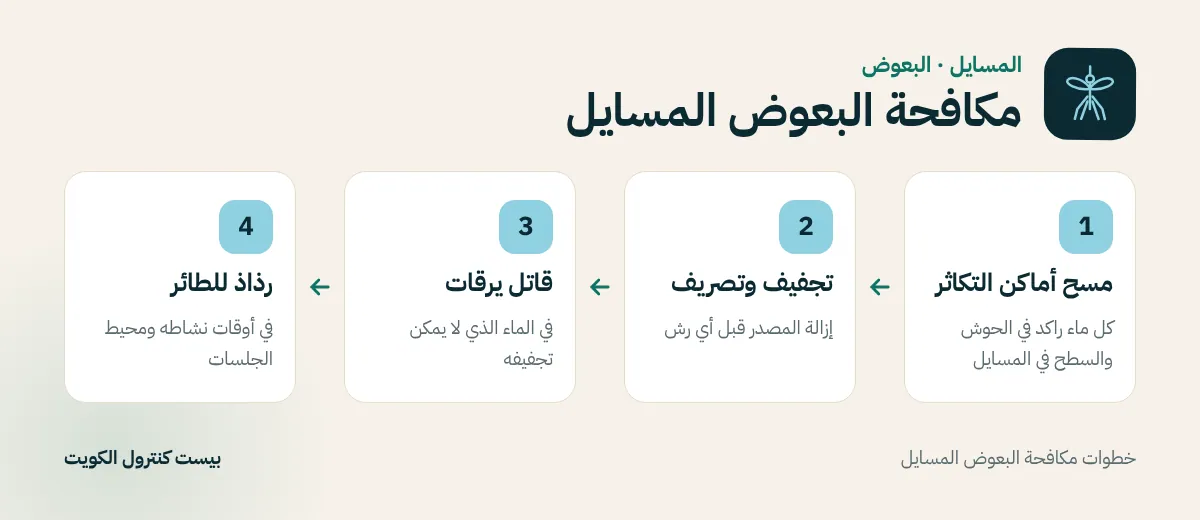 خطوات مكافحة البعوض المسايل